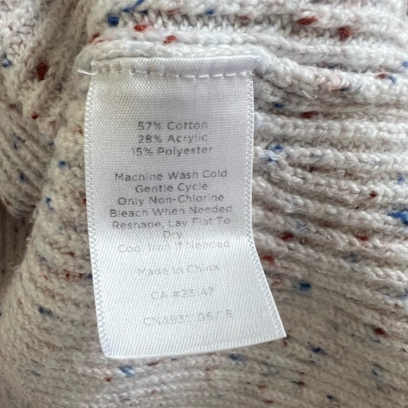 Talbots Pullover Cowl Neck Speckled Confetti Sweater White Multicolor Size 1X - Picture 4 of 4